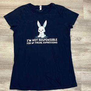 L.A.T. Apparel Navy Blue Tee I’m Not Responsible for My Facial Expressions 2XL